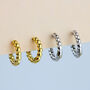 Sterling Silver Bubble Texture Huggie Hoop Earrings, thumbnail 1 of 4