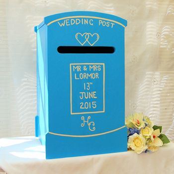 Wooden Personalised Wedding Post Box, 3 of 8