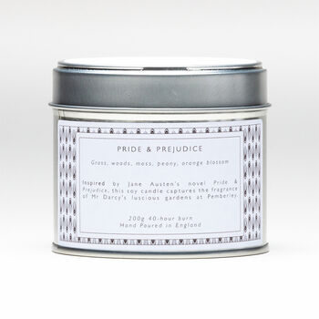 Pride And Prejudice Peony And Rose Literary Soy Candle, 4 of 4