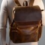 Military Style Genuine Leather Backpack, thumbnail 1 of 12
