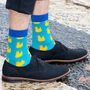 Men's Bamboo Socks Blue Rubber Duck, thumbnail 1 of 5