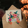 Colourful Flowers Birds Butterflies Wreath Mother's Day Card, thumbnail 3 of 6