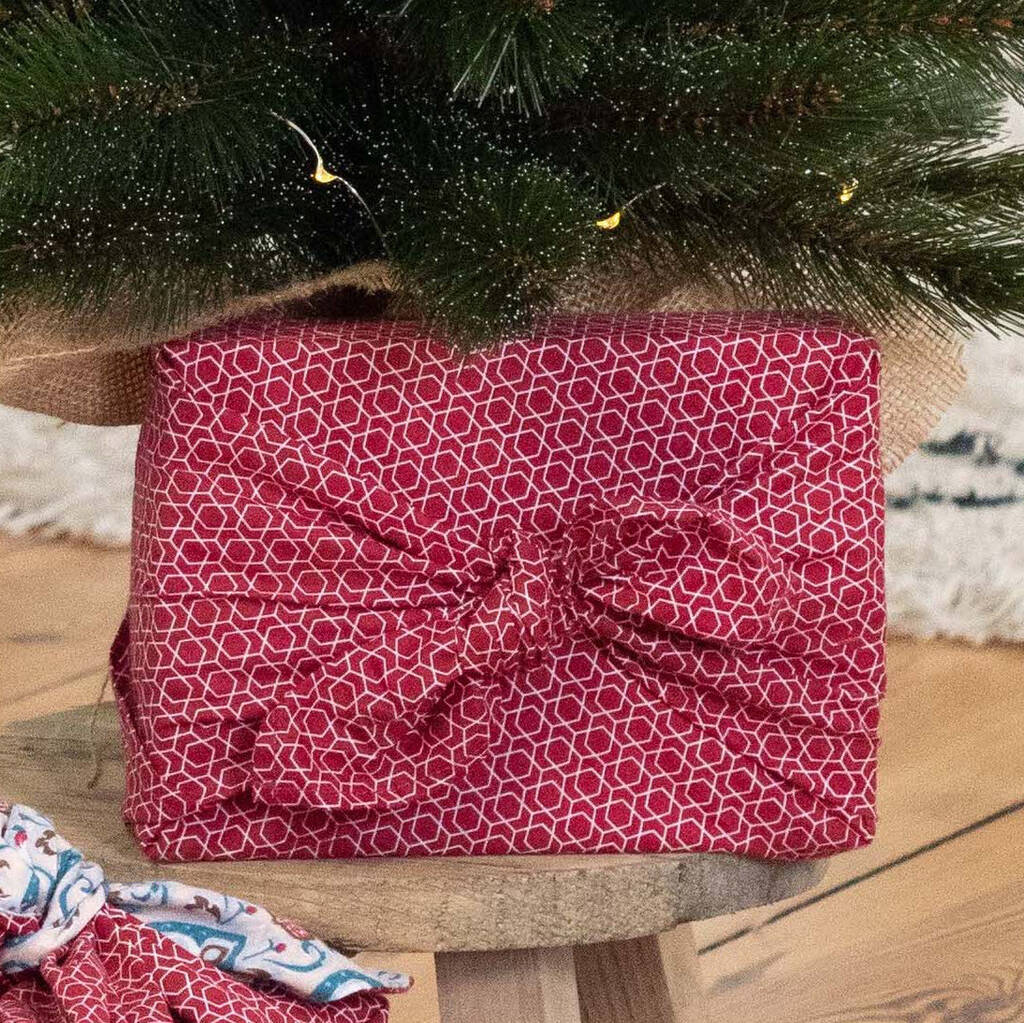 Fabric Gift Wrap Reusable Furoshiki Cherry, 1 of 6