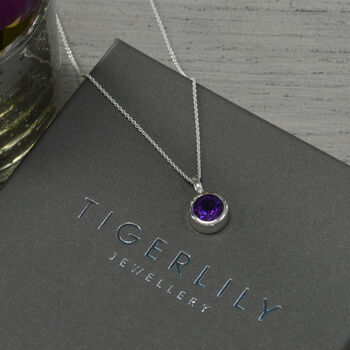 Silver And Amethyst Pendant Necklace, 2 of 3