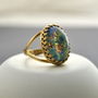 Green And Blue Fire Opal Ring, thumbnail 1 of 8