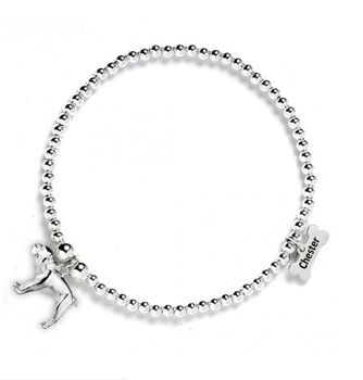 Personalised Sterling Silver English Bulldog Bracelet, 2 of 7