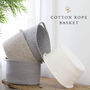 White Oval Cotton Rope Storage Basket With Handles, thumbnail 5 of 5