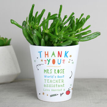 Personalised Thank You Teacher Plant Pot, 4 of 6