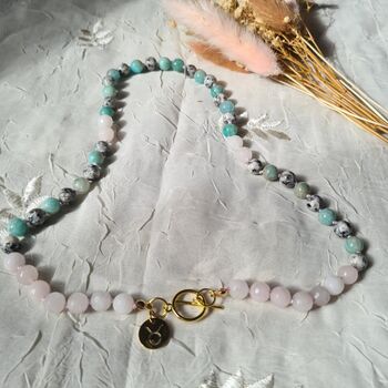 Zodiac Crystal Necklace With Rose Quartz And Amethyst, 11 of 11