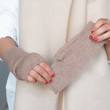 Cosy Knit Plain Colour Fingerless Gloves, 5 of 12