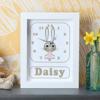 Personalised New Baby Bunny Clock, 4 of 12