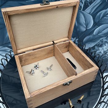 Personalised Cufflink And Watch Wooden Box, 4 of 8