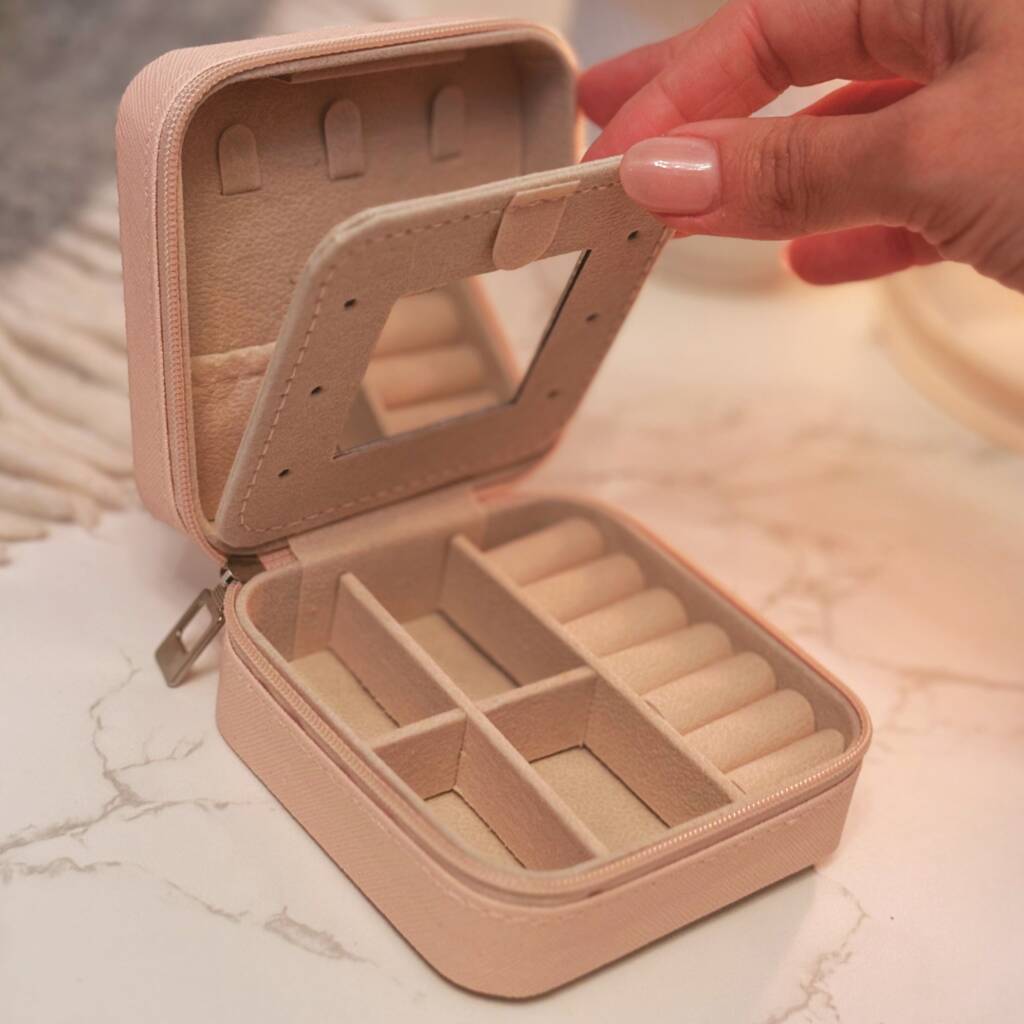 Portable Travel Jewellery Box With Mirror Detail, 1 of 8