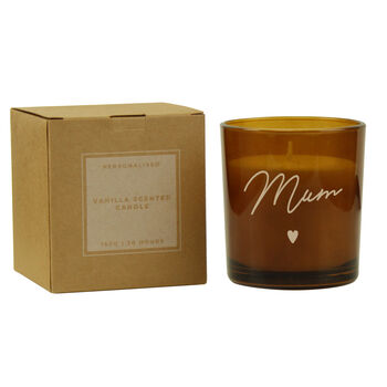 Personalised Name Amber Glass Candle, 7 of 8