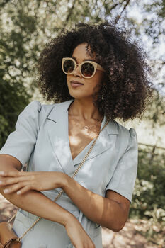 Cream Gold Rim Cat Eye Sunglasses, 3 of 3