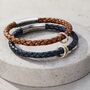 Men's Personalised Message Plaited Leather Bracelet, thumbnail 4 of 9