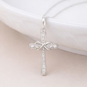 Personalised Sterling Silver Infinity Cross Pendant, 2 of 11