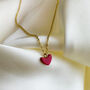 Gold Colour Sterling Silver Red Heart Pendant Necklace, thumbnail 3 of 4