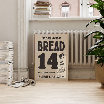 Vintage Retro Bread Kitchen Advert Dining Wall Print, 3 of 5
