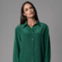 Sheena Forest Oversized Silk Crepe De Chine Blouse, thumbnail 2 of 4