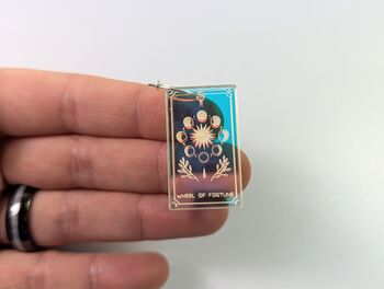 Tarot Cards Earrings Iridescent Acrylic Hoop Earrings, 2 of 9