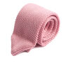 Pink Pointed Silk Knitted Tie 7cm, thumbnail 1 of 3