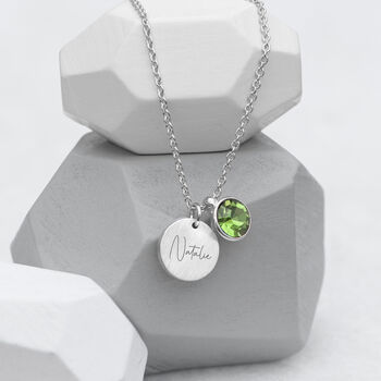 Personalised Silver Plated Birthstone Crystal Necklace, 8 of 12