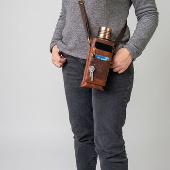 Handmade Genuine Leather Food Carrying Bag, 3 of 4