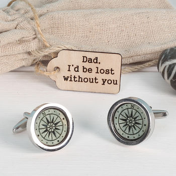 Silver Cufflinks I'd Be Lost Without You, 3 of 5