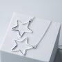 Sterling Silver Star Dangle Threader Earrings, thumbnail 3 of 5