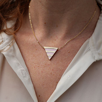 Striped Enamel Triangle Necklace, 7 of 7