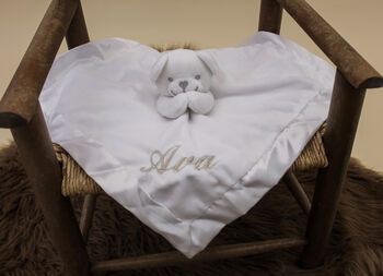 Embroidered Grey Bear Baby Comforter, 3 of 6