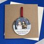 Family And Friends Snowman Decoration Christmas Card, thumbnail 1 of 4