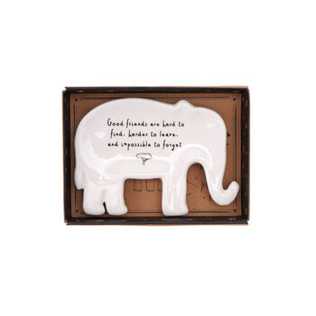 Ceramic Elephant Ring Dish With Slogan And Gift Box, 3 of 5