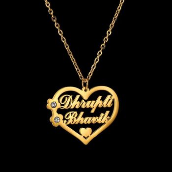 Heart Double Name Necklace, 3 of 4