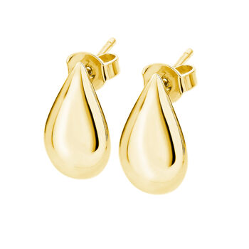 Designer Large Tear Drop Studs In Gold Vermeil, 2 of 4
