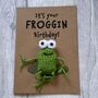 Frog Crochet Birthday Card Handmade, thumbnail 10 of 12
