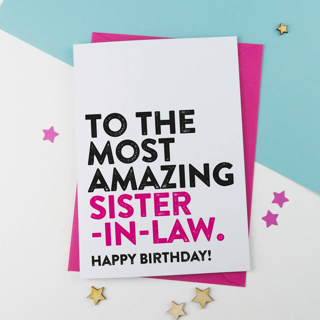 Words For Sister In Law Birthday Card