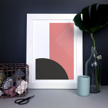 Modern Pink And Grey Geometric Print, 5 of 7