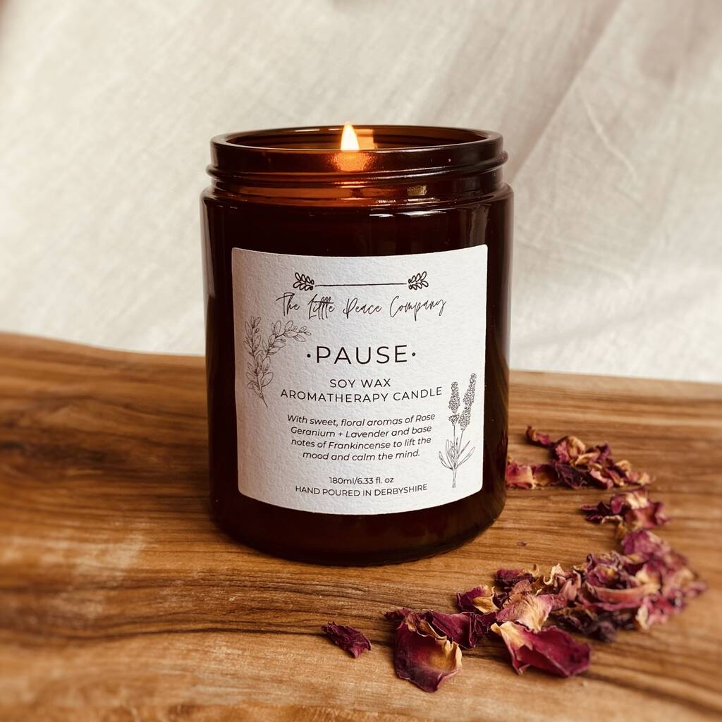 Pause Aromatherapy Candle With Essential Oils 180ml, 1 of 4