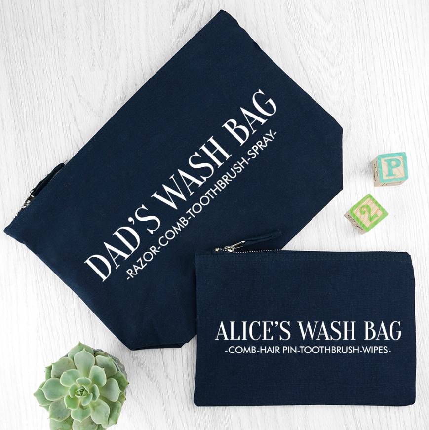 Personalised Daddy And Me Wash Bags By TheLittleBoysRoom