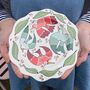 Scalloped Plates With Love Bird Design, thumbnail 2 of 2