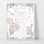 Personalised Keepsake Birth Print Floral Rabbits, thumbnail 6 of 7