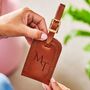 Engraved Initials Full Grain Leather Luggage Tag, thumbnail 1 of 8