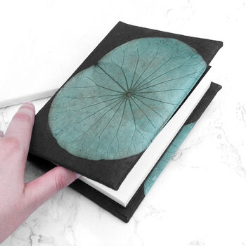 A6 Lotus Leaf Leather Notebook, 6 of 12