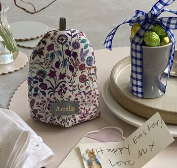 Easter Table Personalised Egg Cosy Liberty Fabric, 2 of 6