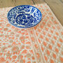 Set Of Indian Hand Block Printed Placemats, Coral, thumbnail 3 of 8