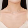 Sterling Silver Dainty Disk Choker Necklace, thumbnail 3 of 12