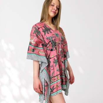 Leopard Jungle Print 100% Cotton Beach Kaftan, 2 of 7