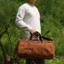 Stitched Detail Genuine Leather Holdall Vintage Look, thumbnail 6 of 9